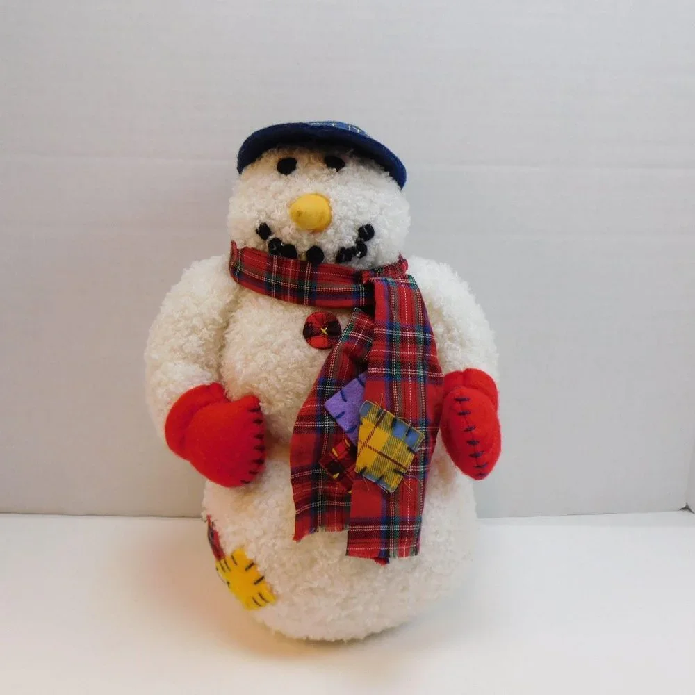 Snowman Plush International Silver Co. Adorable 14" Exc. Plush Hat Gloves Scarf - Picture 3 of 9